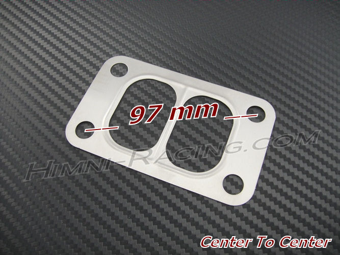 T3 T3/T4 Turbo Turbine Inlet Manifold Gasket - Divided SS - Click Image to Close